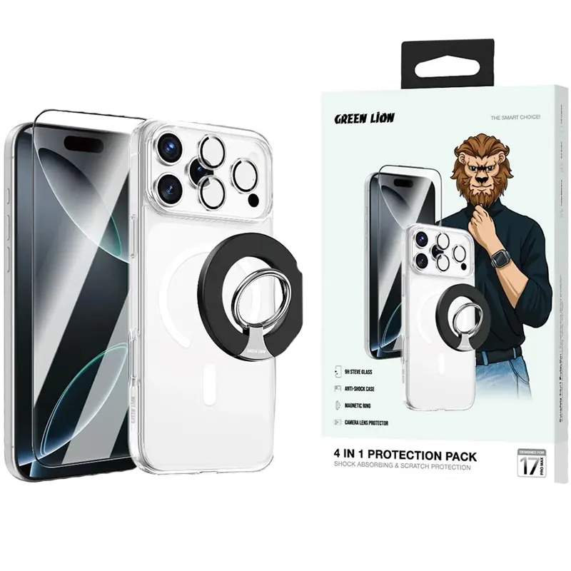 Green Lion 4 in 1 Quad Protection Privacy Pack For Iphone 17 Pro, Pro Max - Clear 2 Mascom International.webp